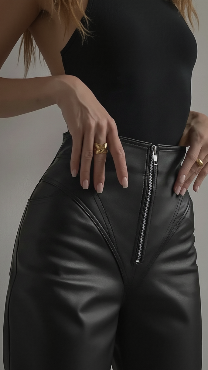 Women's Sexy Spliced Leather Pants