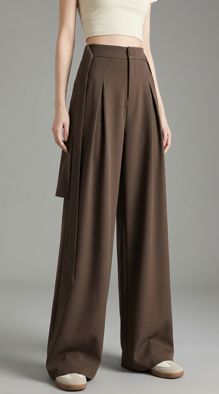 High Elegant Wide Leg Pants