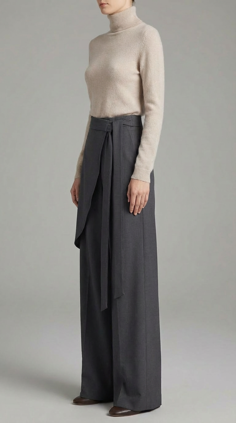 High Elegant Wide Leg Pants