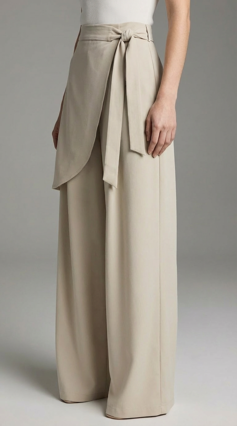 High Elegant Wide Leg Pants