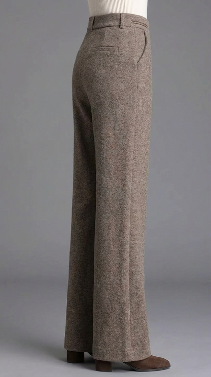 High Waist Wide Leg Woolen Pants.