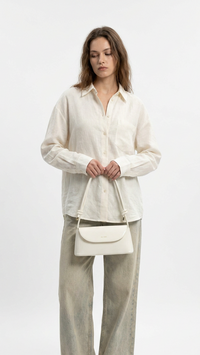 Sac à bandoulière effet grainé - Blanc