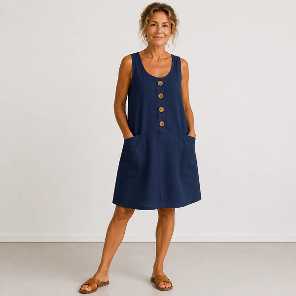 VIKTORIA™ | Robe Élégante en Lin et Coton