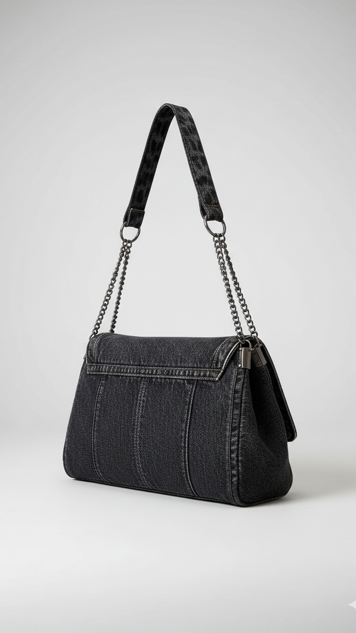 Vintage Denim Flap Bag