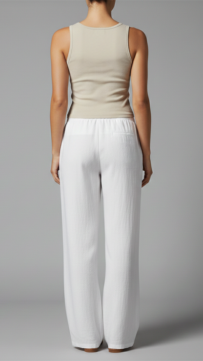 Comfort-fit wide-leg pants with pockets