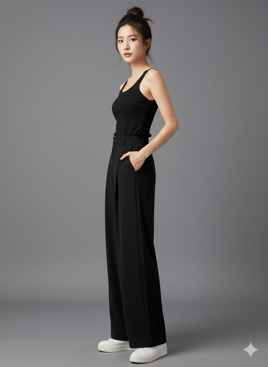 Elegant High-Waist Wide-Leg Pants