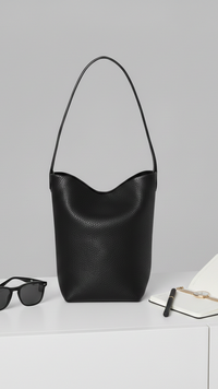 Soft Leather Bucket Bag - Luxe Drawstring Shoulder Purse