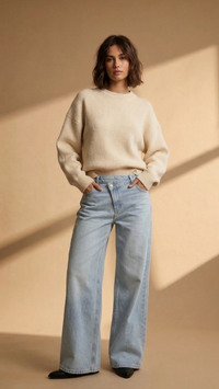 Pantalon droit uni pour femme Halara - Denim confortable