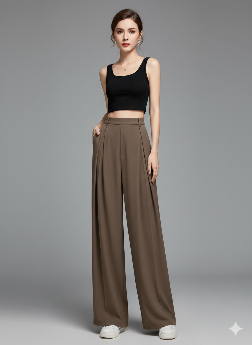 Elegant High-Waist Wide-Leg Pants