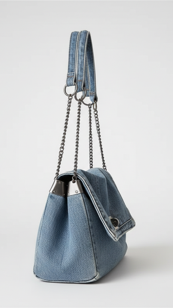 Vintage Denim Flap Bag