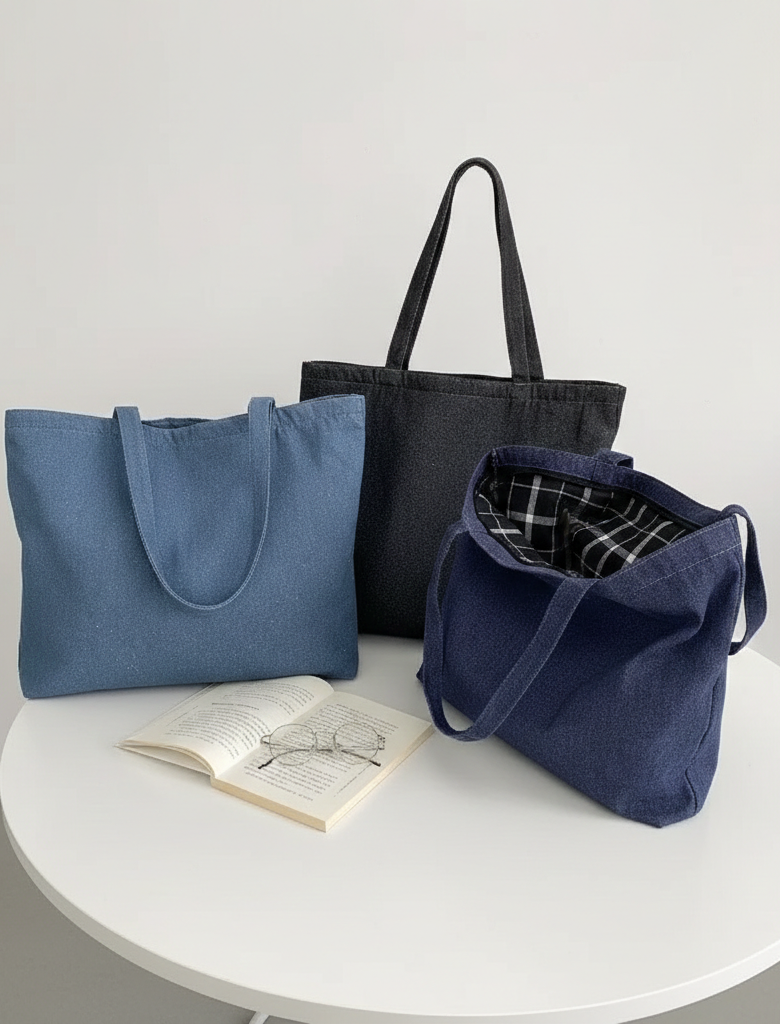 Denim Canvas Tote Bag